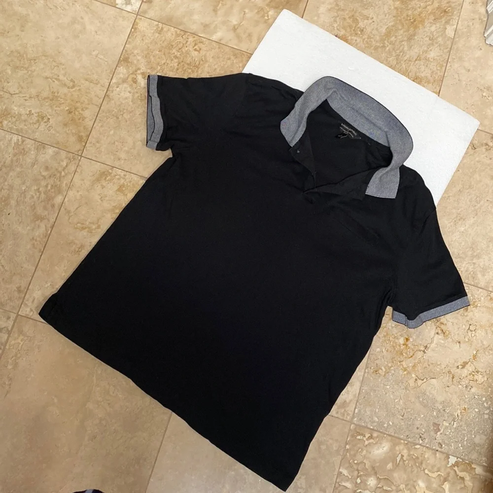 Mens Black Banana Republic Polo Shirt. Size L Luxe Touch. - Picture 1 of 3